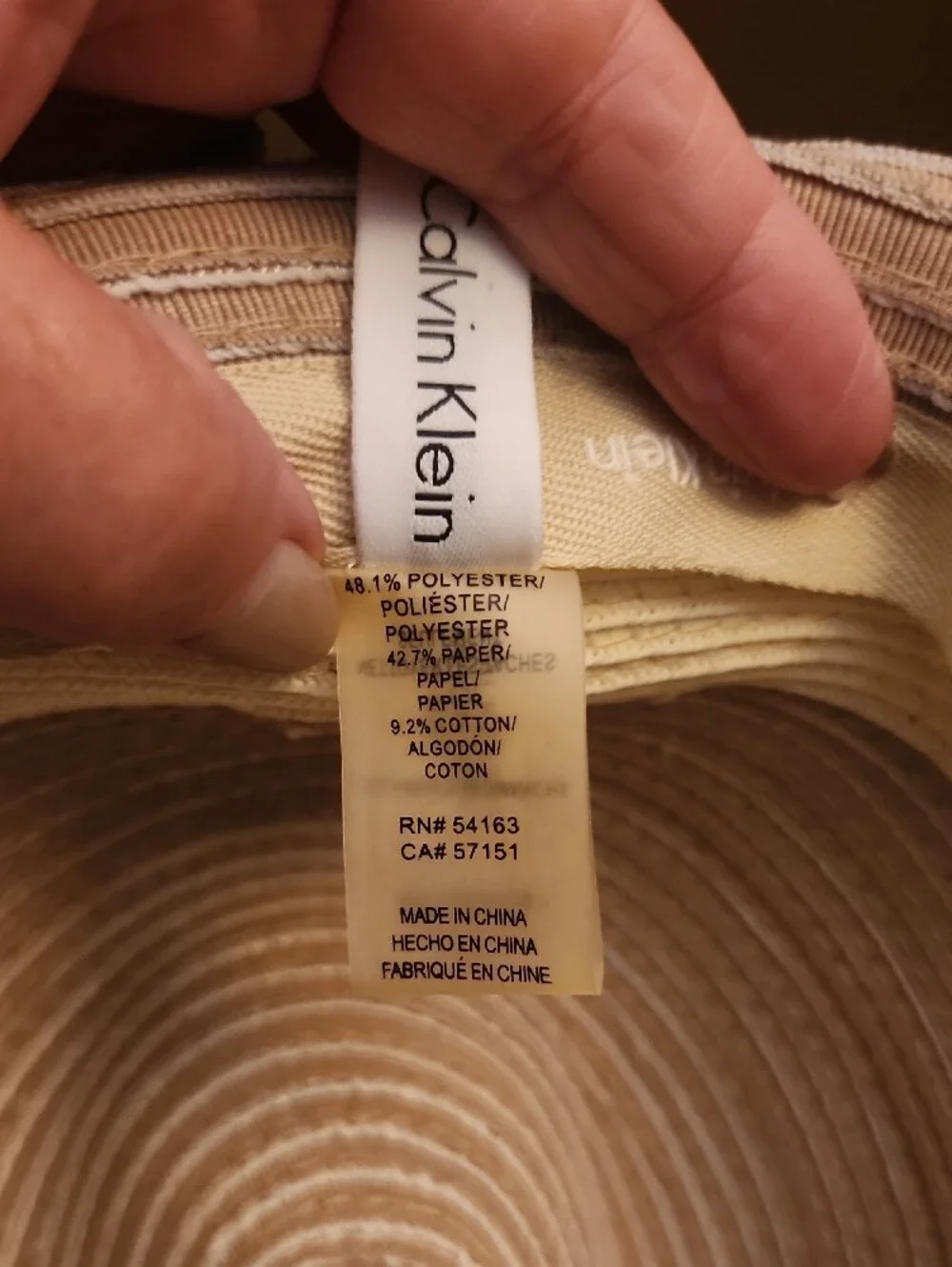 Calvin Klein Two-Tone Tan and Cream Fedora Hat
